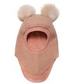 Huttelihut Balaclava - Wool/Cotton - 2-layer - BIG Bear - Rose M