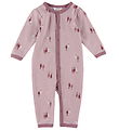 Joha Onesie - Ull/Bomull - Light Bordeaux m. Gäss