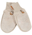 Mikk-Line Mittens - Wool - Melange Offwhite