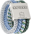 Kknekki Elastic Hair Bands - 4-Pack - Blue/Green/Silver