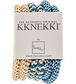 Kknekki Elastic Hair Bands - Slim - 6-Pack - Beige/Blue/Gold