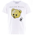 Philipp Plein T-Shirt - Blanc/Jaune av. Peluche