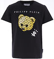 Philipp Plein T-Shirt - Zwart/Geel m. Knuffel