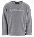 Emporio Armani Sweatshirt - Grau Meliert m. Weiß