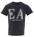 Emporio Armani T-Shirt - Navy/Beige m. Print