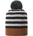 Reima Beanie - Wool/Acrylic - Tipla - Cinnamon Brown w. Stripes