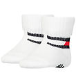 Tommy Hilfiger Socks w. Anti-Slip - 2-Pack - Baby Flag - White