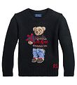 Polo Ralph Lauren Blouse - Knitted - Holiday - Black w. Soft Toy