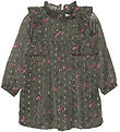 Creamie Kleid - Flower Dot - Olive Nacht