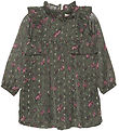 Creamie Dress - Flower Dot - Olive Night