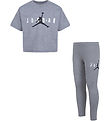 Jordan T-paita/Leggingsit - Harmaa melange M. Logo