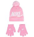 Nike Mütze/Handschuhe - Strick - Rosa m. Weiß