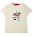 The New T-shirt - TnCake - White Swan m. Paljetter