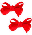By Stær Haarschleife - 2er-Pack - Klassisch - 6 cm - Mohnrot