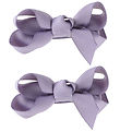 By Str Bow Hair Clip - Classic - 6 cm - Dusty Purple