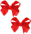 By Str Bow Hair Clip - 2-Pack - Classic - 8 cm - Poppy red