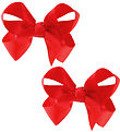 By Stær Haarschleife - 2er-Pack - Klassisch - 8 cm - Mohnrot