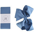 By Str Baptism Ribbon w. Bow - Dusty Blue