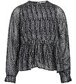 Sofie Schnoor Mädchenbluse - Schwarz m. Muster/Glitzer