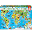Educa Jigsaw Puzzle - World Map Animals - 150 Bricks