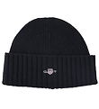 GANT Beanie - Wool/Cotton - Shield - Black