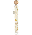 Cam Cam Pacifier Clip - Beige w. Leaves/Butterflies