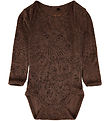 Soft Gallery Bodysuit l/s - SgbBob Owl - Wool - Cocoa Brown