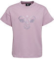Hummel T-Shirt - Bijgesneden - hmlLuna - Lavender Mist m. Glitte