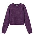 Name It Blouse - Knitted - Cropped - NkfRiratern - Plum Purple