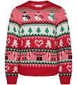 Vero Moda Girl Blússa - Prjónað - VmXmasMix - Chinese Red/W. Hei