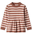 Fliink Blouse - Knitted - Viscose - Alilly - Carob Brown/Peach W