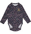 Hummel Bodysuit l/s - hmlFloa - Ombre Blue/Purple w. Flowers