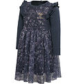Hummel Tüllkleid - hmlOann - Ombre Blue/Lila m. Blumen