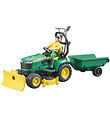 Bruder Gartentraktor - b-world - John Deere m. Anhnger - 62104