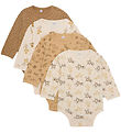Pippi Baby Bodysuit L/æ - 4-Pack - Whitecap Grey