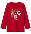Name It Blouse - NmmRex - Jester Red m. Kerstmotieven