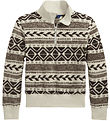 Polo Ralph Lauren Fleece Jumper - Holiday - Cream/Brown w. Patte