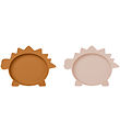 Liewood Teller - Silikon - 2er-Pack - Olivia - Dino Rose/Muss