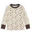 Katvig Blouse - Wool - White w. Smiley