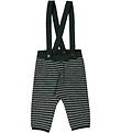 MarMar Trousers w. Suspenders - Knitted - Pyrrol - Dark Leaf Str