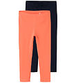 Name It Leggings - Noos - NkfVivian - 2-pack - Coral/Dark Saffie