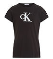 Calvin Klein T-shirt - Metallic Monogram Slim - Black