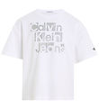 Calvin Klein T-Shirt - Metallic CKJ Boxy - Bight White