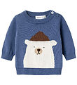 Name It Blouse - Knitted - NbmSenis - Bijou Blue w. Polar bear