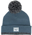 Herschel Beanie - Knitted - Elmer Stripe Pom - Steel Blue