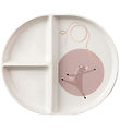 Sebra Plate w. 3 Rooms - Tastii Teeny Toes - White w. Print
