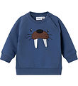 Name It Sweatshirt - NbmSolar - Bijou Blue w. Walrus