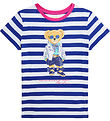 Polo Ralph Lauren Stuttermabolur - Hvítt/Blá-röndótt M. Bangsi