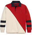 Tommy Hilfiger Poloshirt - Farbblock Rugby - Rot/Wei