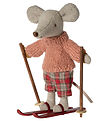 Maileg Mus - 13 cm - Storesøster m. Ski